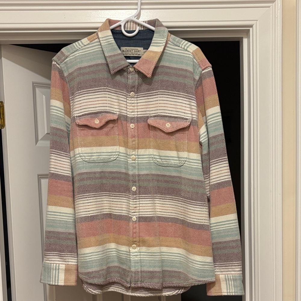 Outerknown Multicolor Striped Casual Button Down Shirt